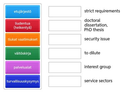 Särmä 2, kappale 6, tehtävä 4, suomi-englanti