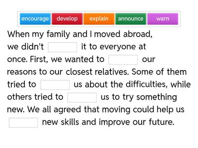 Living Abroad with Family – B1+/B2 Text