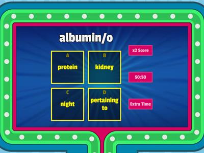  Urinary System Morpheme Gameshow
