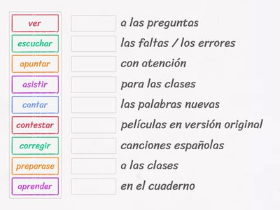 Para aprender bien el idioma / Relacionar