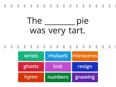 12.2 Fill in the blank: gn, gh, rh, mb, mn 