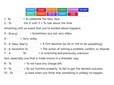 45 RINGING IN THE NEW YEAR Vocabulary