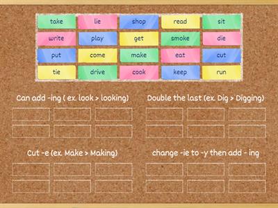 How to add -ing (Present continuous)