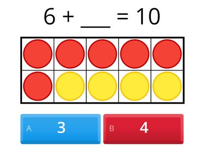 1st grade Ten Frame addition with missing Addend