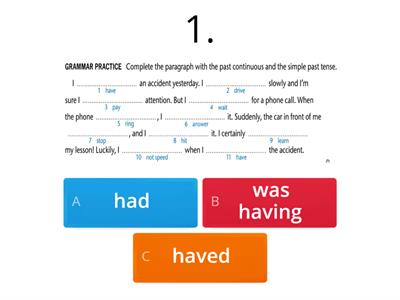 Past continuous practice
