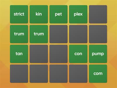 Building VC/CV Words
