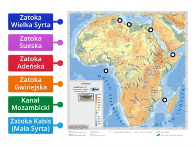 zatoki, cieśniny - Afryka