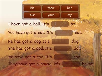 Possessive adjectives- 3rd grade