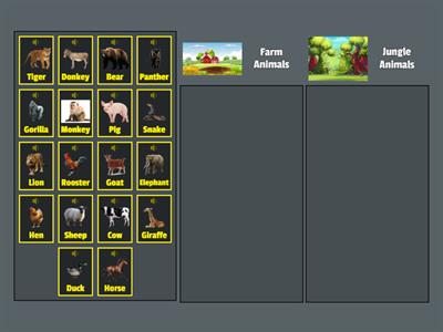 Farm & jungle animals
