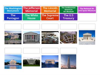  Washington D.C. - Vocabulary Picture Match-Up 