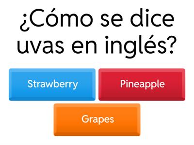 Frutas en inglés tercero de primaria