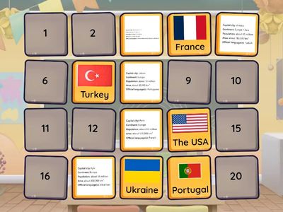 Memory countries and general information