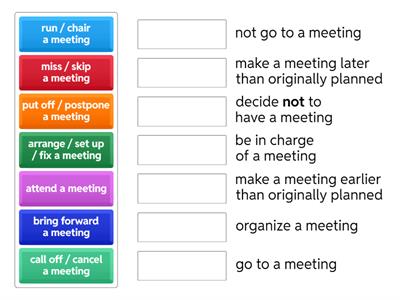 Word combinations with ‘meeting’