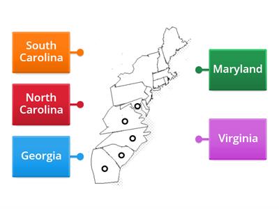 Southern Colonies Map Labeling