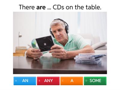There is/are + A/AN/SOME/ANY