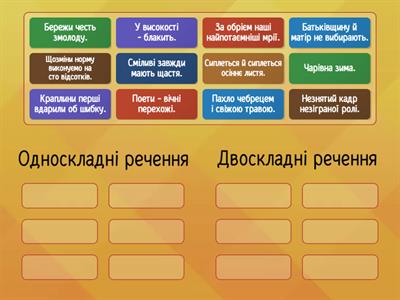  Двоскладні та односкладні речення