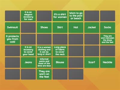 Clothing Memory Game