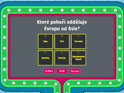 Povrch Evropy - Kvíz