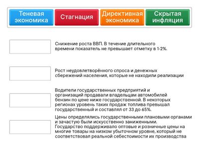 экономические явления периода "застоя" в СССР