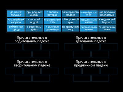 Имена прилагательные. Изменение по падежам