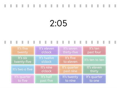 Telling the time - find the match