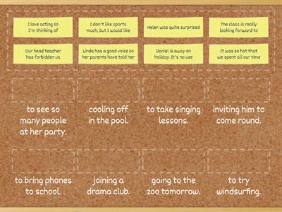 Gerunds-Infinitives: Match to form sentences (B1)