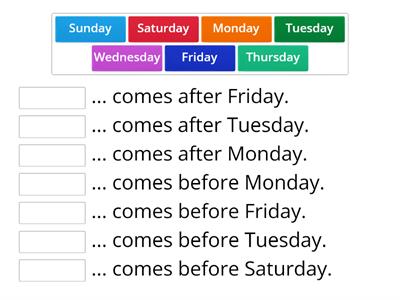 Days of the week - before or after