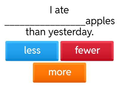 More, Fewer, Less Practice - 5th Grade GT