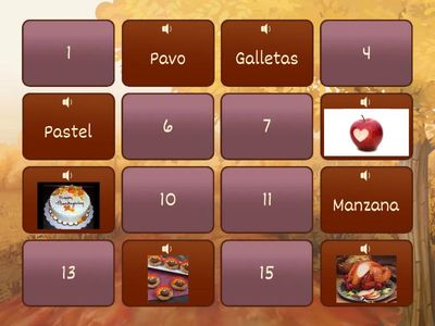 Día de acción de gracias (8 Matching pairs)