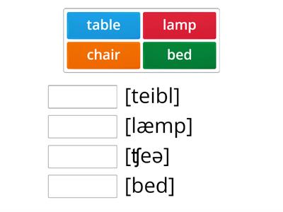 furniture word and transcription