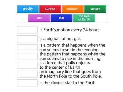 Sky and Earth Vocabulary 