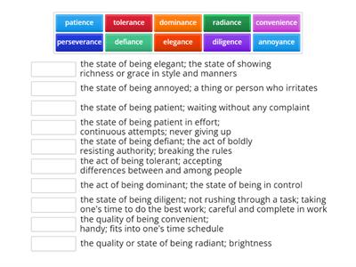 Lesson 11 "-ance, -ence"