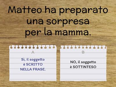 Il soggetto è scritto nella frase?