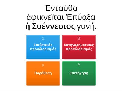 Ομοιόπτωτοι προσδιορισμοί (επιθετικός, κατηγορηματικός, παράθεση, επεξήγηση)