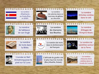 Les grands nombres - Faites une estimation