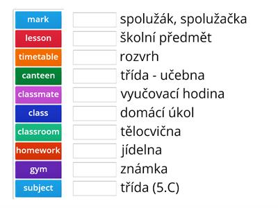 P1 U3 D School vocabulary