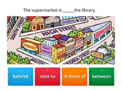 Prepositions of place. PLACES IN TOWN