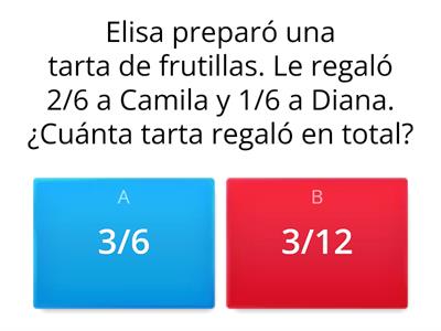 Suma y resta de fracciones de igual denominador.