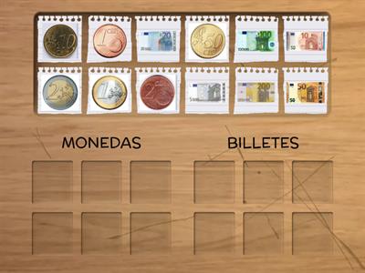 ORDENA MONEDAS Y BILLETES