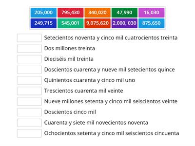 LECTURA Y ESCRITURA DE NUMEROS NATURALES