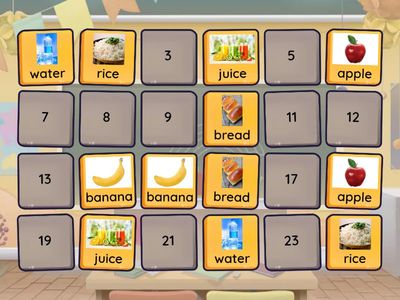 food and drinks - memory game