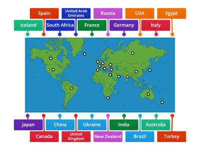 World Map: Main Countries