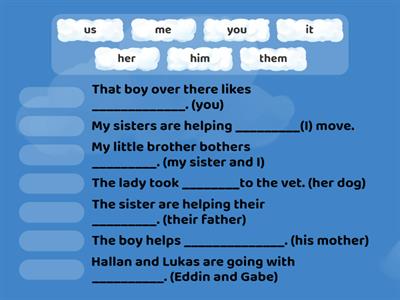 Newcomer Object Pronouns