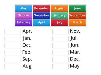 Months - Abbreviation