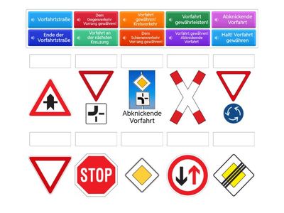 4SU Diese Zeichen regeln die Vorfahrt.