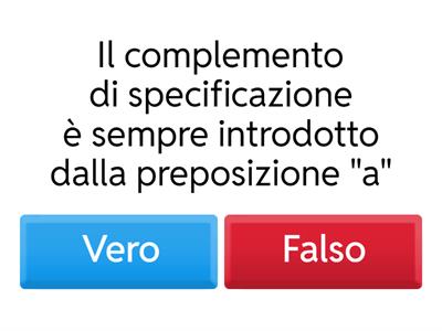 Quiz Complemento di specificazione