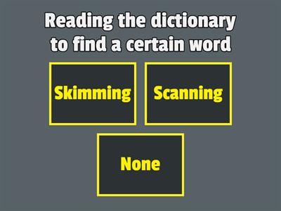 Quiz: Skimming & Scanning
