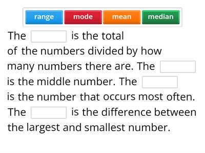 Mode, Median, Range, Mean?