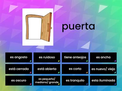 Vocabulario:  descripción de lugares, personas y objetos.