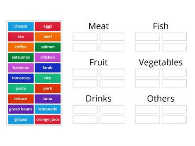 Match the food and drink 